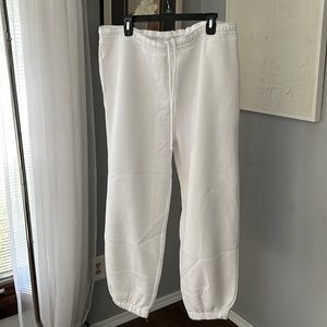 H&M Women’s White Fleece Lined Sweat Pants XL